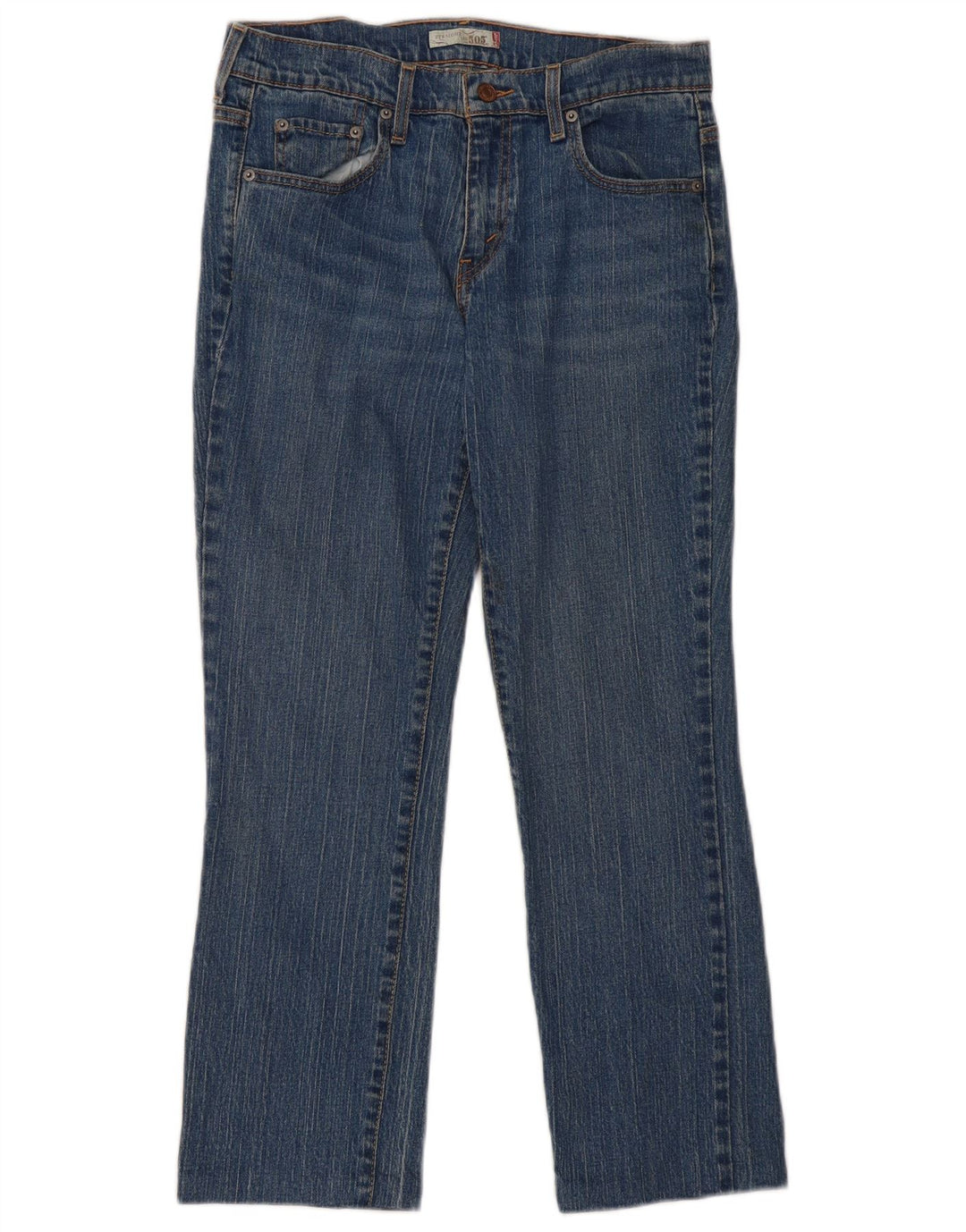 Damskie dżinsy Levi's 505 Straight US 8 Medium W32 L28 Niebieska bawełna
