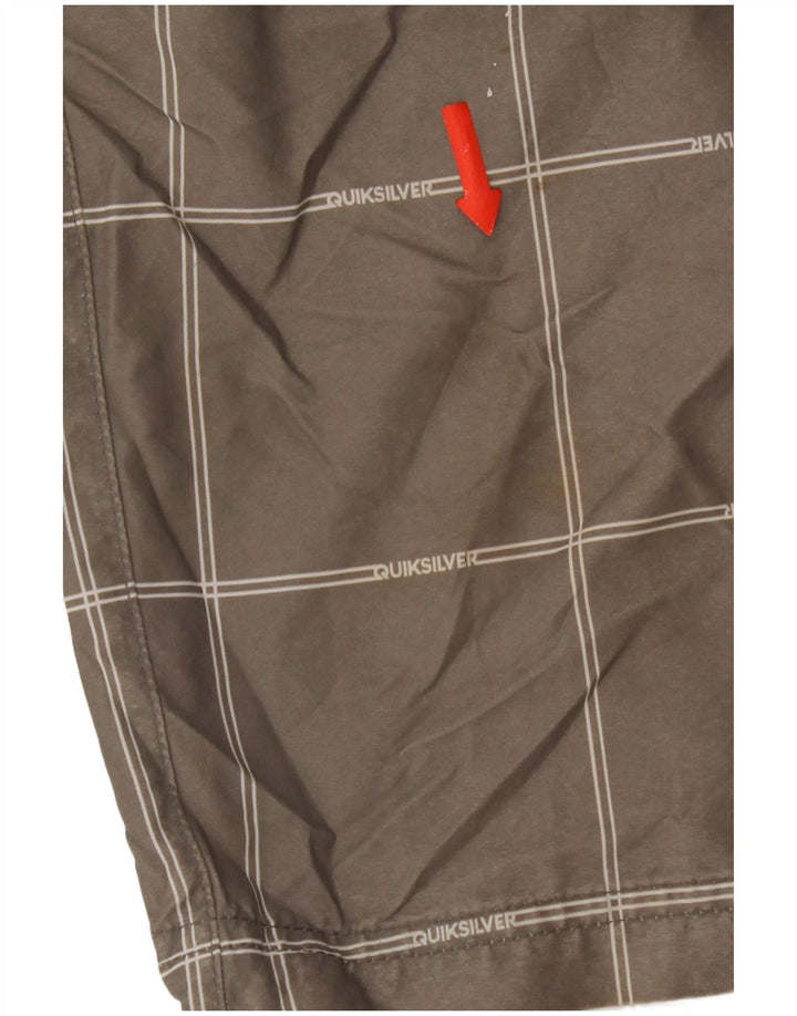 Męskie spodenki chino Quiksilver W34, duże, szare, poliestrowe w kratę