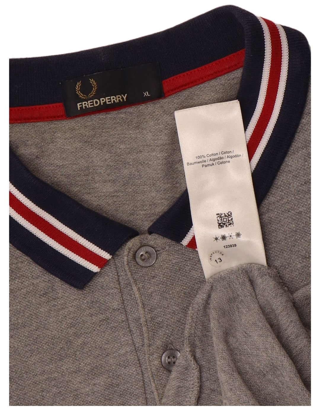 Męska koszulka polo Fred Perry XL, szara, bawełniana