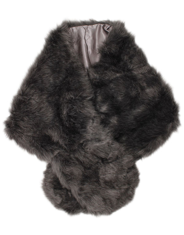 Vintage damski szalik ze sztucznego futra, jeden rozmiar, szary, klasyczny