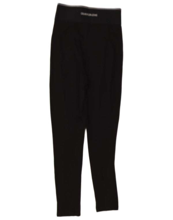 Damskie legginsy Calvin Klein Graphic UK 8 Small, czarna wiskoza