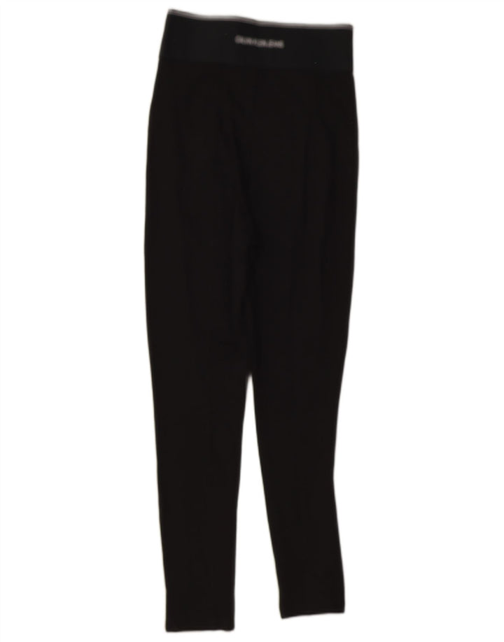 Damskie legginsy Calvin Klein Graphic UK 8 Small, czarna wiskoza