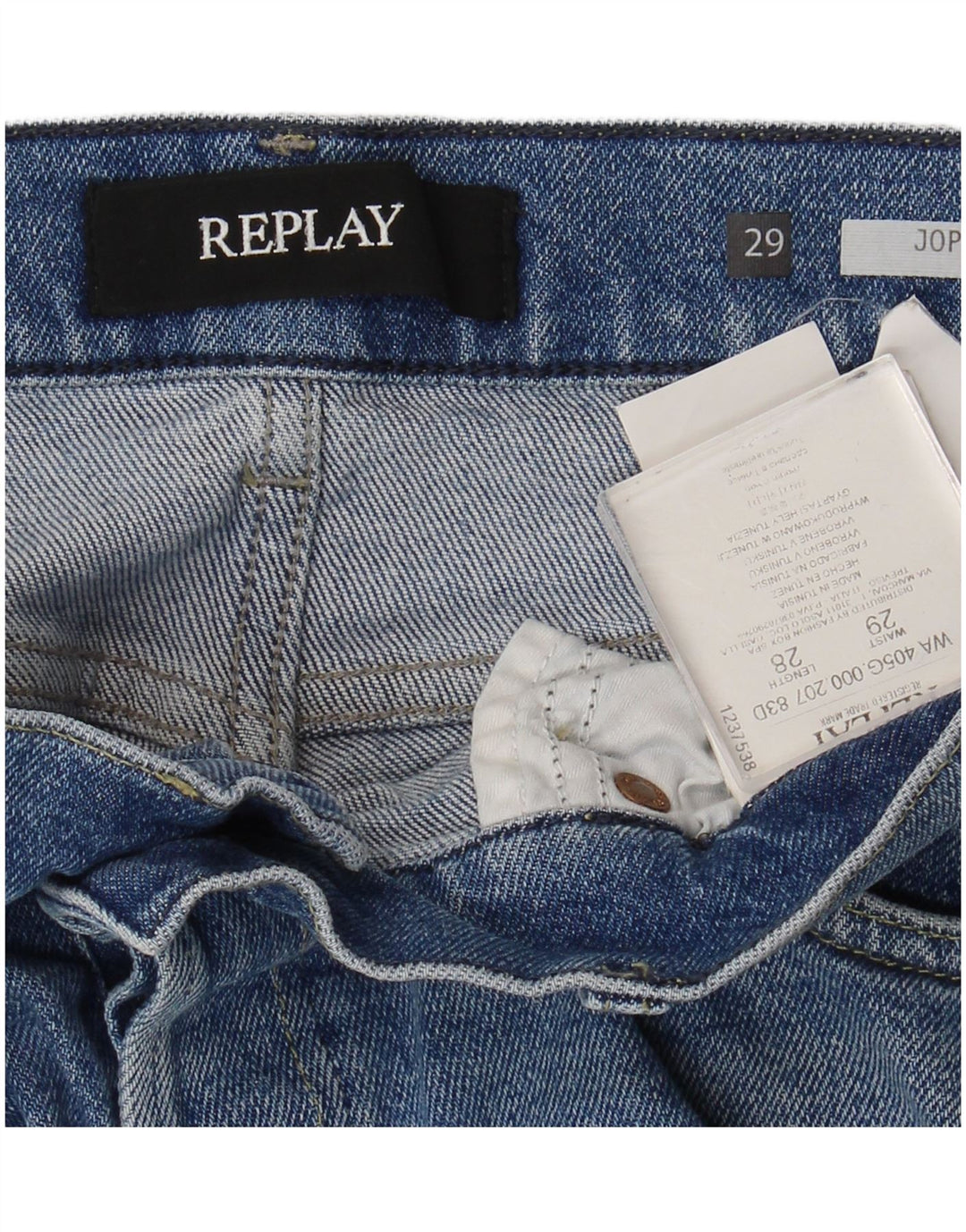 REPLAY Womens Straight Jeans W29 L28 Blue Cotton