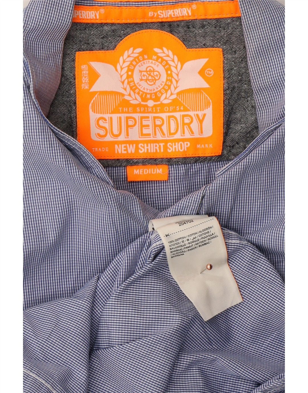 Koszula męska SUPERDRY, bawełniana kratka w kolorze średniego niebieskiego