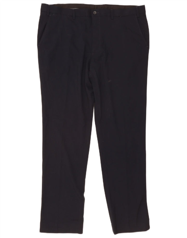 Męskie spodnie typu slim chino Marks & Spencer W40 L33 Granatowy poliester