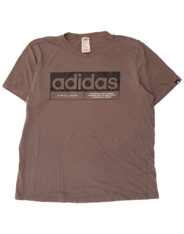 Adidas Męska koszulka graficzna Top XL Szara bawełna