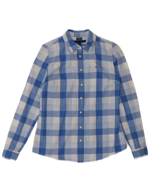 Damska koszula Tommy Hilfiger o klasycznym kroju UK 6 XS, niebieska bawełniana kratka, klasyczna