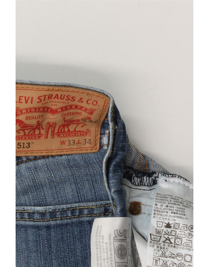Męskie jeansy Levi's 513 Slim Straight W33 L30 Niebieskie bawełniane