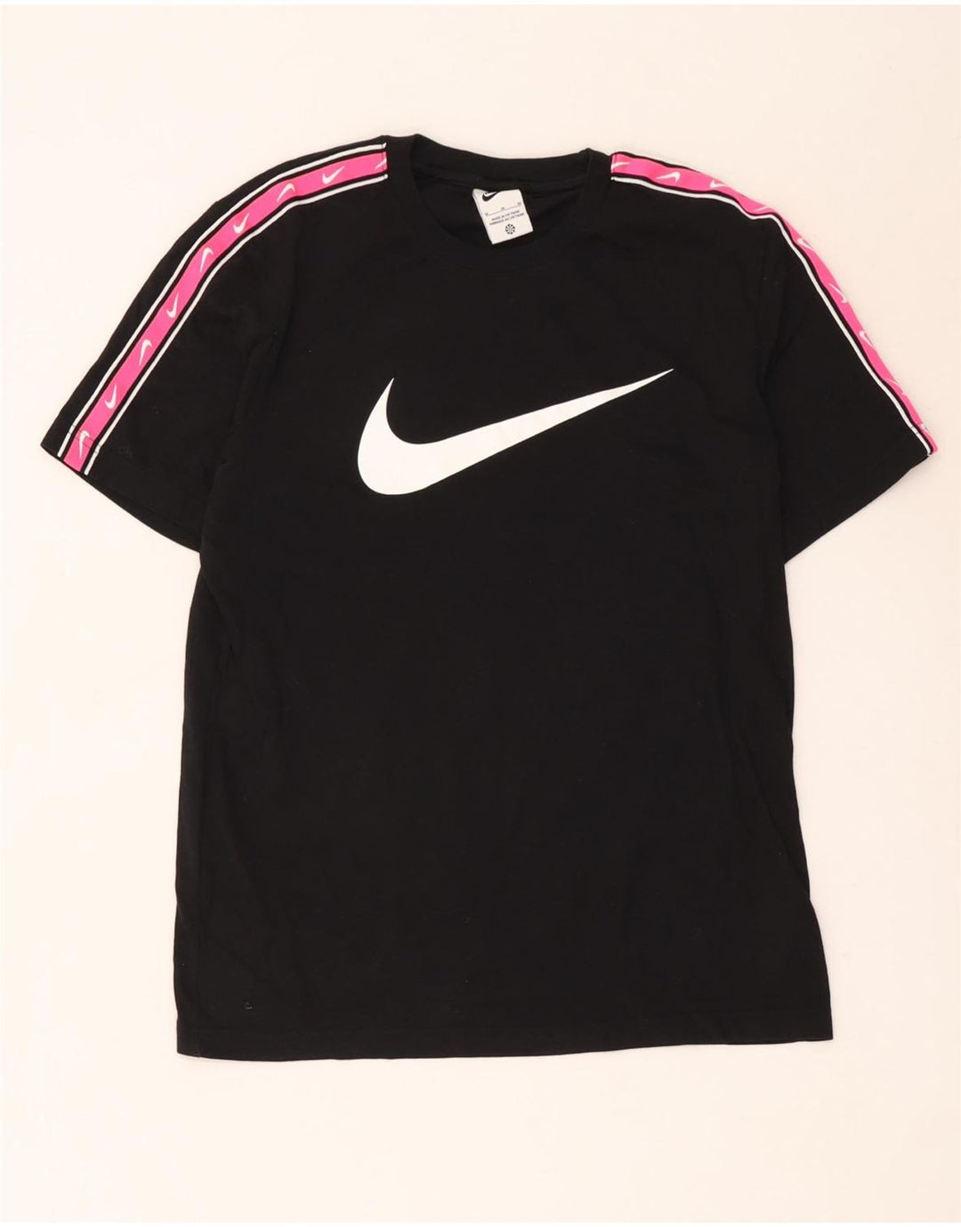 Męska koszulka z grafiką Nike, bawełniana, średnia czarna, z blokami kolorów