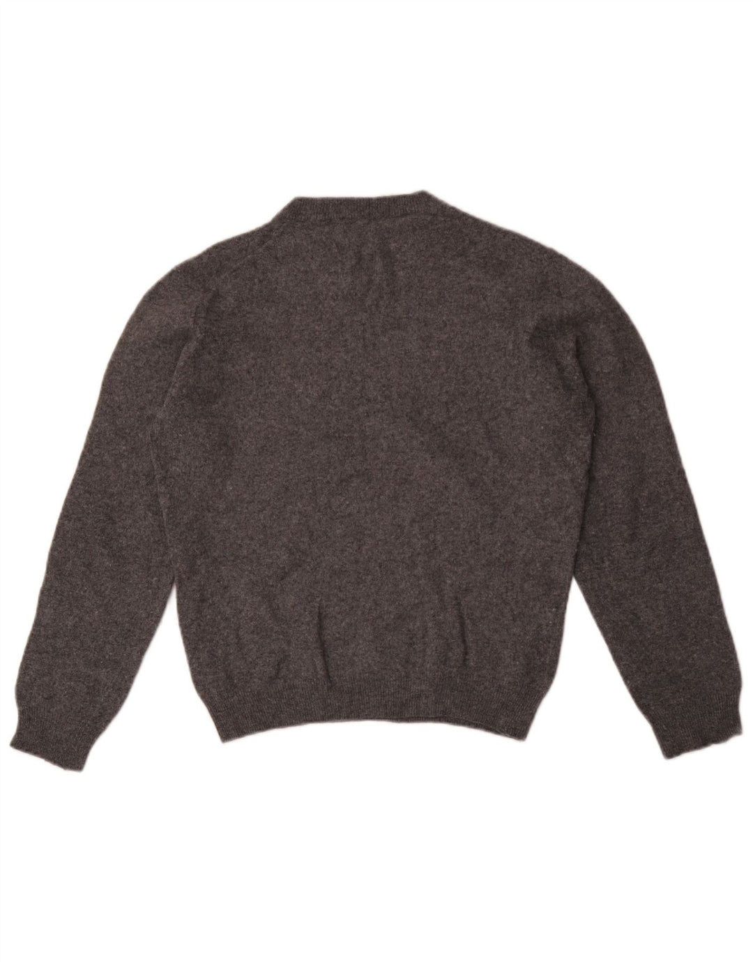 Męski sweter Zara z okrągłym dekoltem, średnioszary, wełniany w cętki
