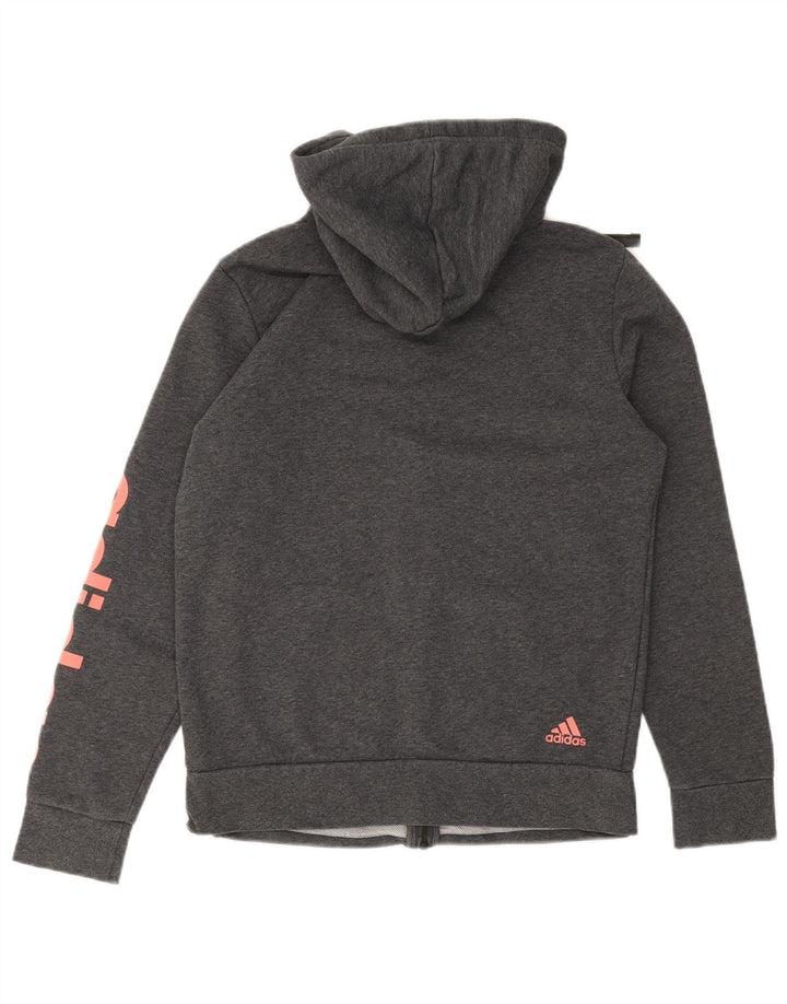 Męski sweter z kapturem i zamkiem błyskawicznym Adidas, mały, szary