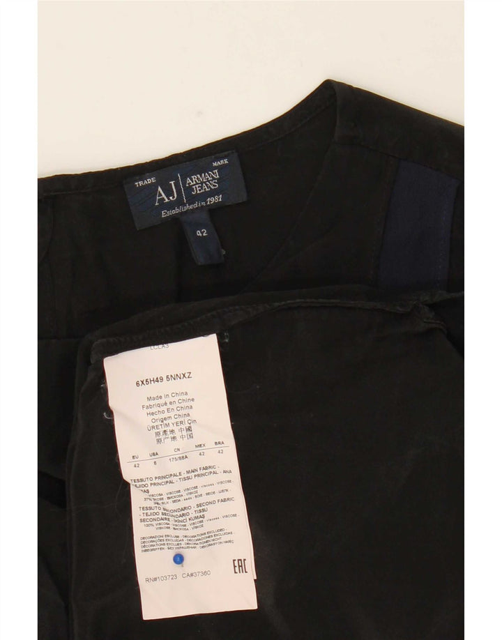 Damska bluzka z długim rękawem Armani Jeans EU 42, duży czarny blok kolorów
