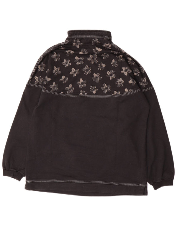 AUSTRALIJSKA L'ALPINA Damska bluza dresowa IT 46, duża, czarna, w kwiaty