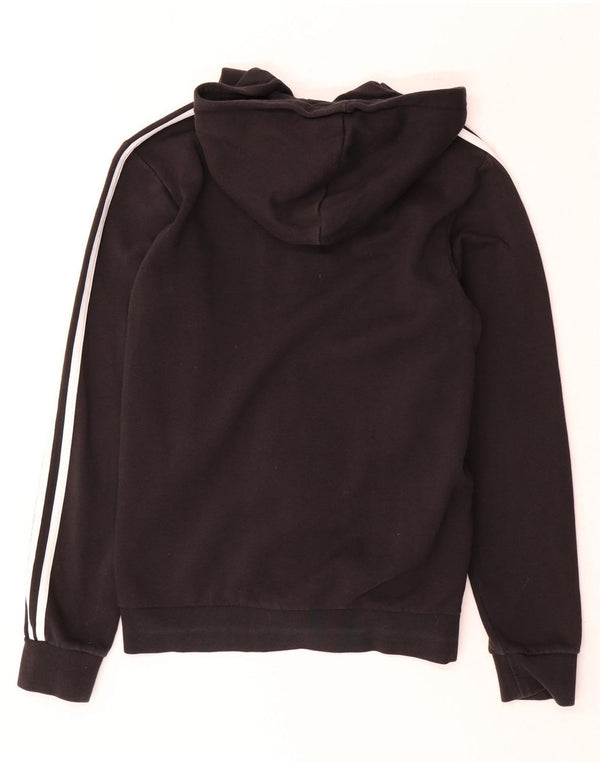 Adidas Męski sweter z kapturem i zamkiem błyskawicznym, mały, czarny, bawełniany