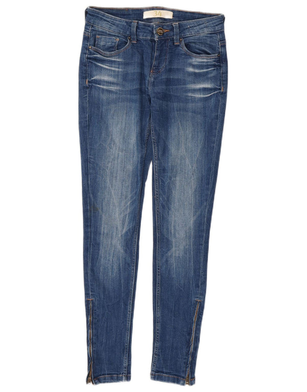Damskie jeansy skinny Zara EU 34 2XS W24 L27 Niebieskie bawełniane