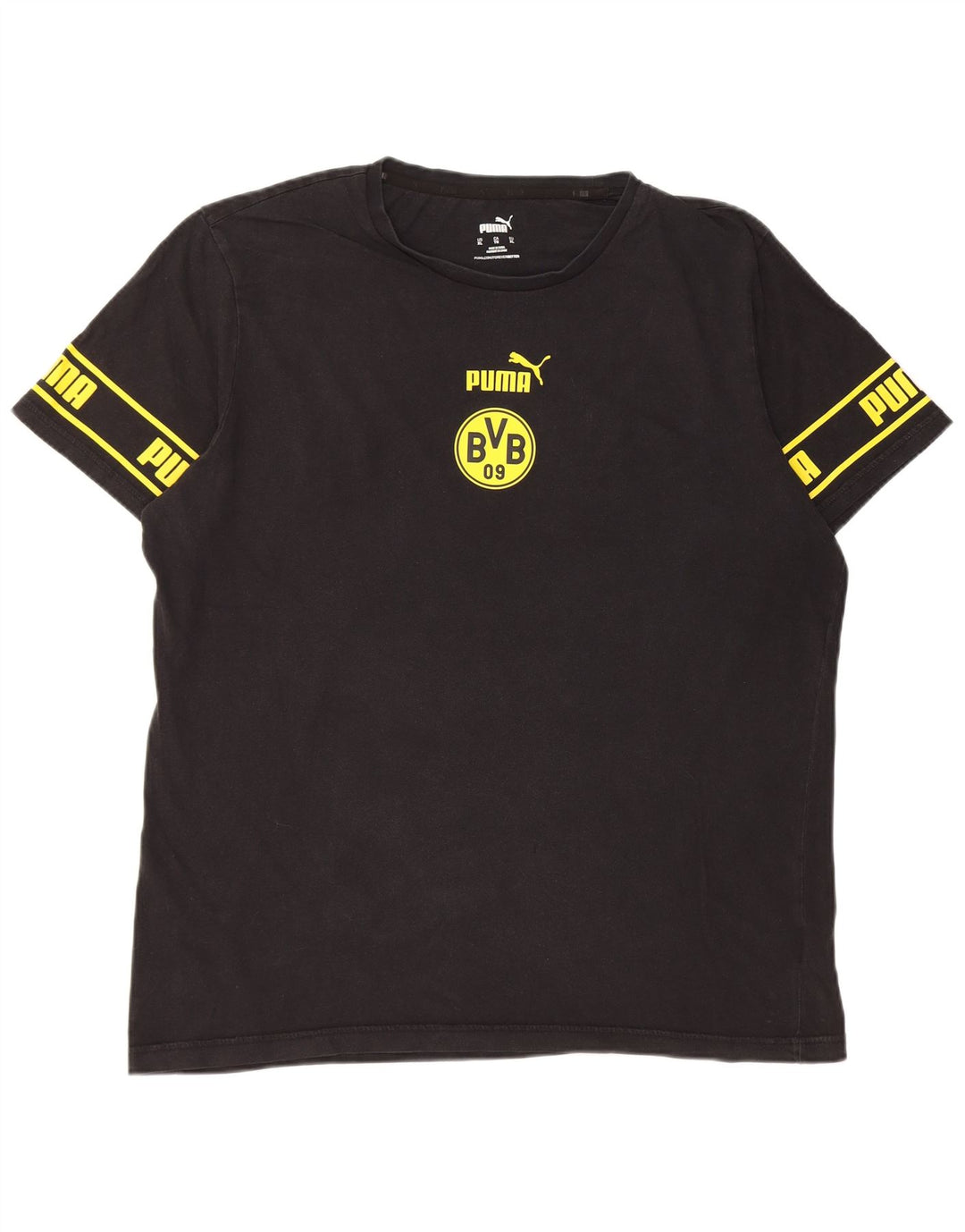 Męska koszulka z grafiką Puma BVB Dortmund, XL, czarna, bawełniana