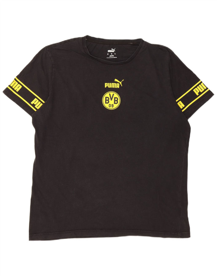 Męska koszulka z grafiką Puma BVB Dortmund, XL, czarna, bawełniana