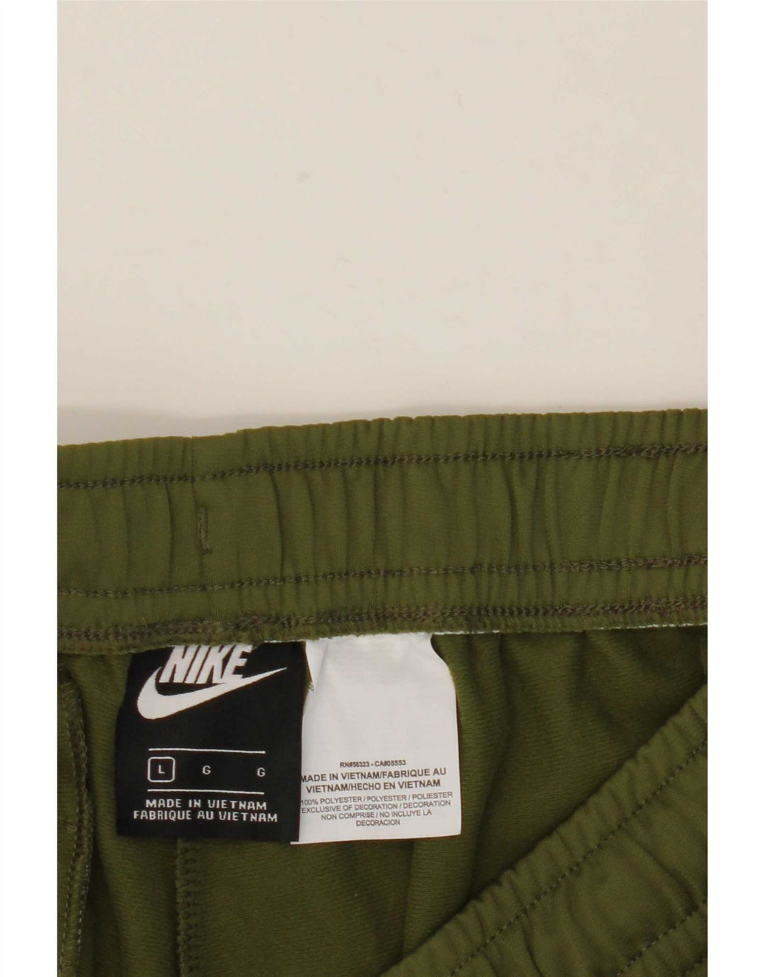 Damskie spodnie dresowe Nike, duże, poliestrowe khaki