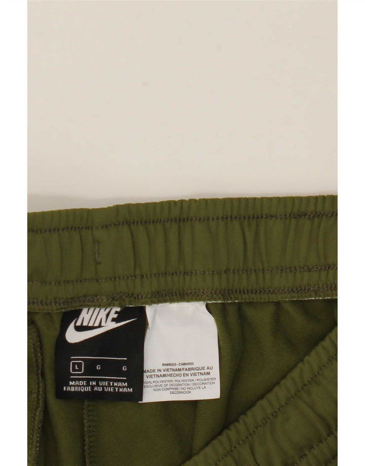 Damskie spodnie dresowe Nike, duże, poliestrowe khaki