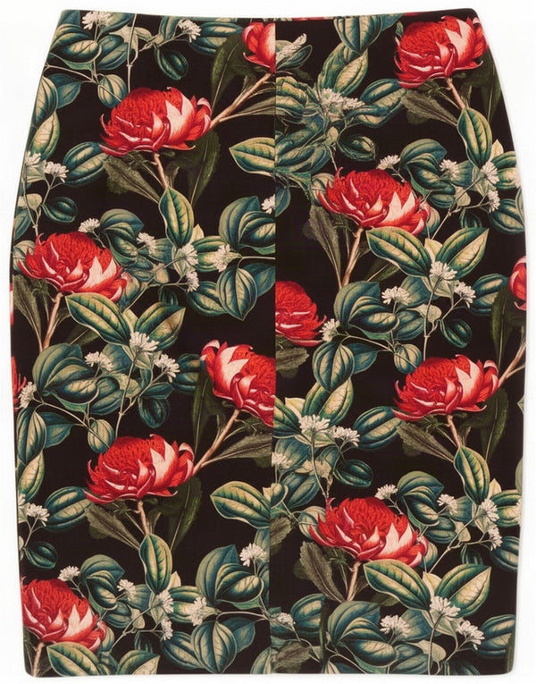 Zara Womens Pencil Skirt Large W30 Black Floral