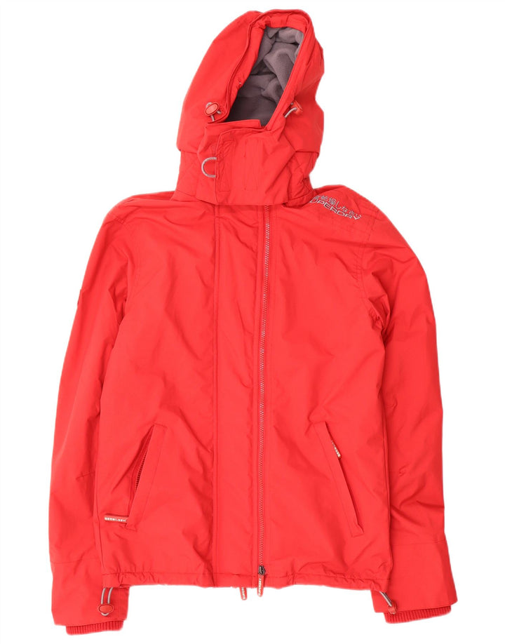 Męska wiatrówka z kapturem Superdry UK 34 XS, czerwony poliester