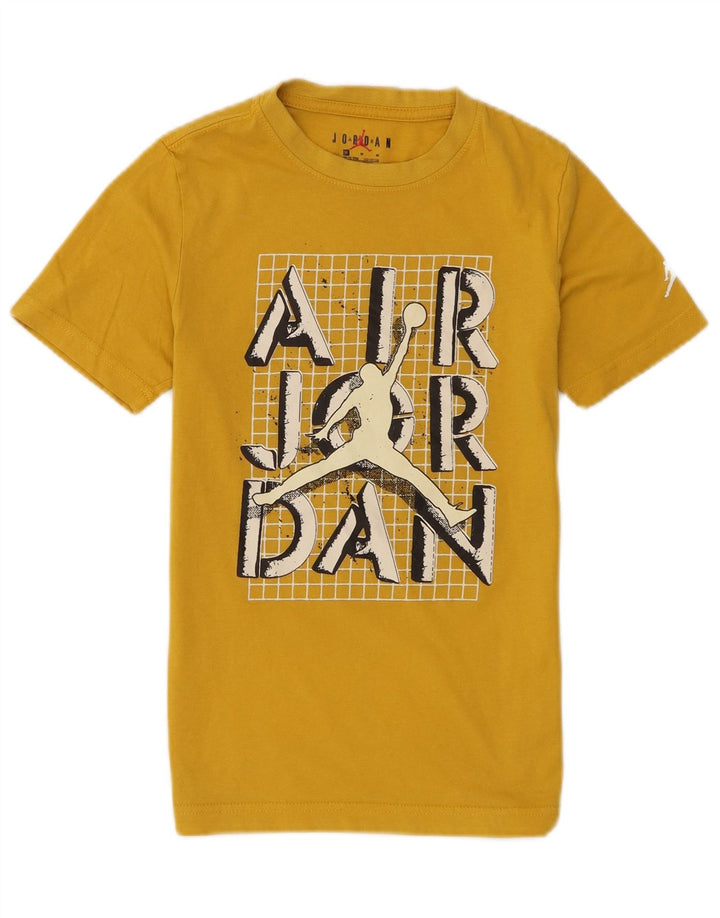 Chłopięcy T-shirt z grafiką Jordan, 10-11 lat, średni żółty, bawełniany