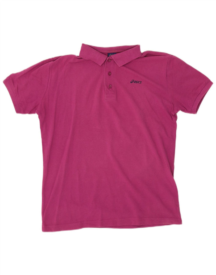 Męska koszulka polo Asics, średnia bordowa bawełna