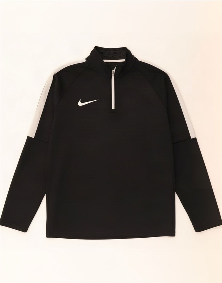 Męski dres Nike Dri Fit z zamkiem błyskawicznym na szyi, mały, czarny blok kolorów