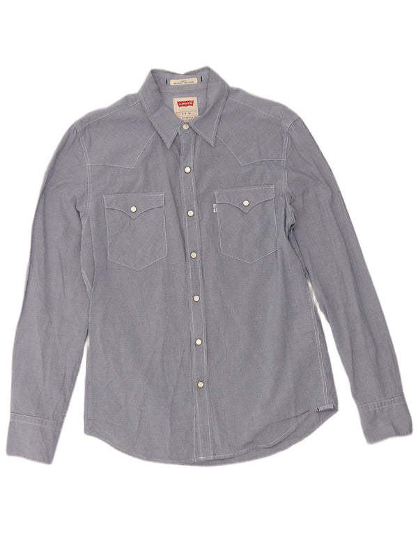 Koszula męska Levi's Slim Fit, mała, granatowa, bawełniana w kratkę