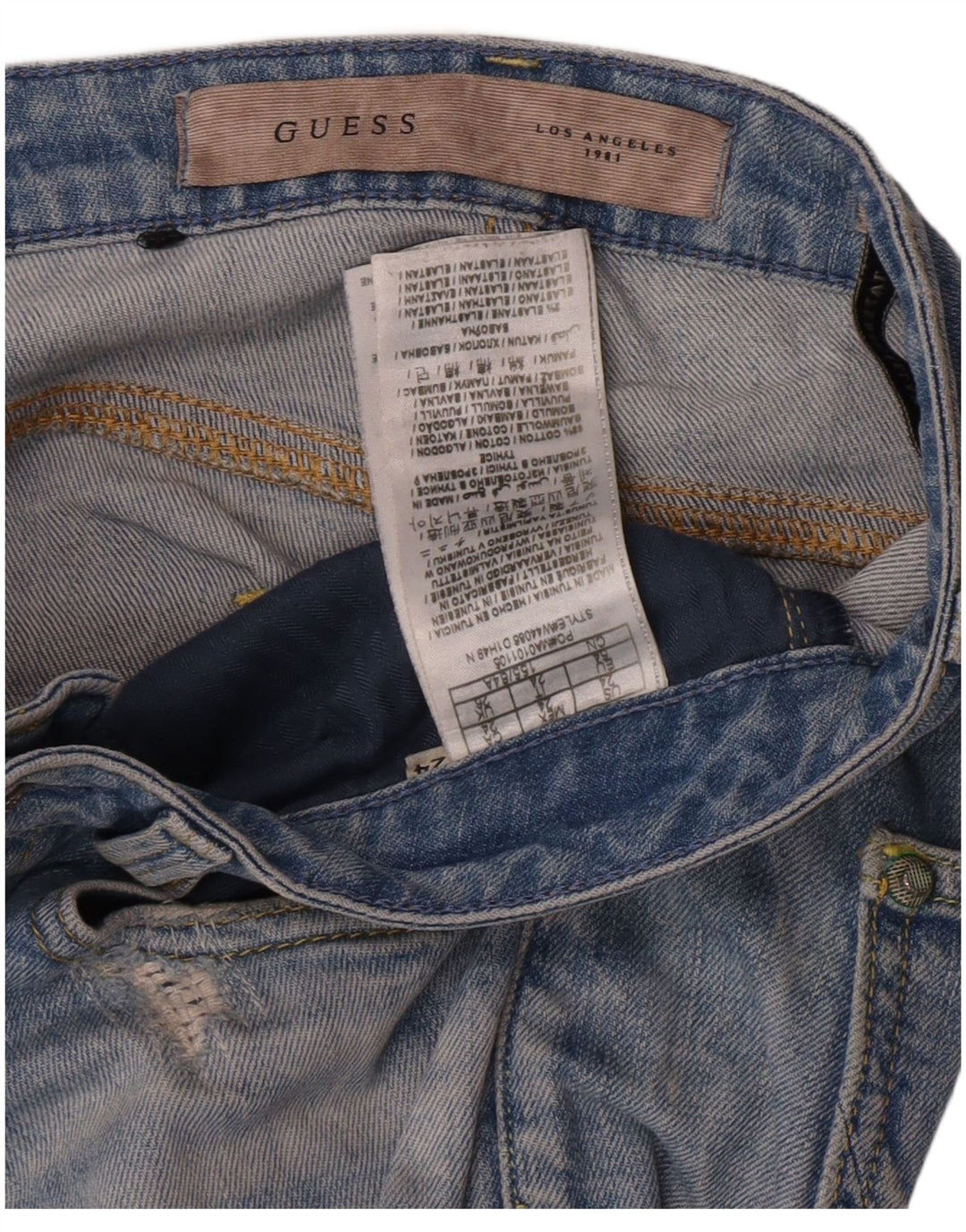 Guess Jeansy damskie w trudnej sytuacji W26 L24 Niebieskie bawełniane