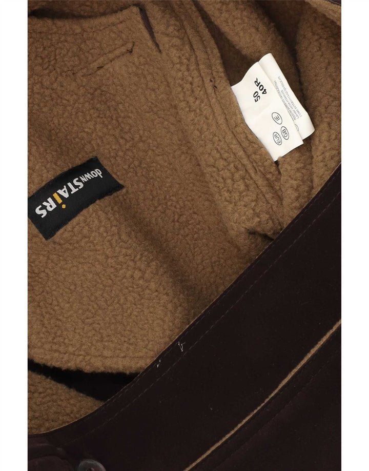 Vintage męska kurtka Sherpa UK 40, duża, brązowa, poliester