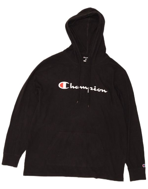 Męski sweter z kapturem Champion Graphic, duży, czarny, bawełniany