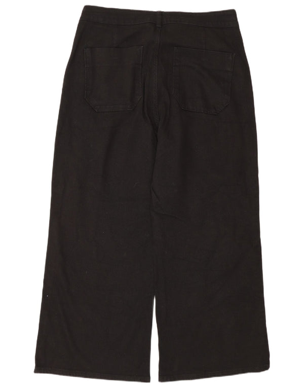 Damskie jeansy z szerokimi nogawkami Zara Crop High Rise EU 44 XL W34 L26 Czarne