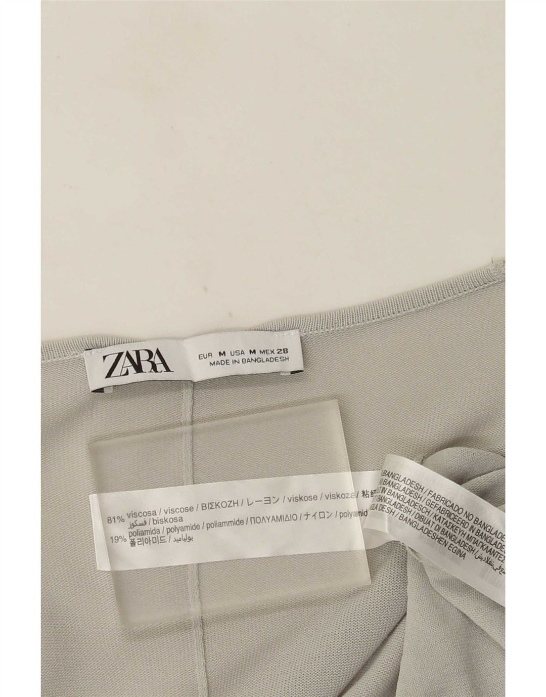 Damski sweter typu oversize z długim rękawem Zara UK 14, średnioszara wiskoza