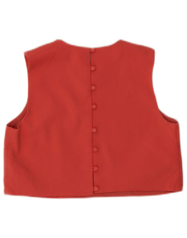 Damski krótki top bez rękawów Zara UK 12, średni różowy bawełniany