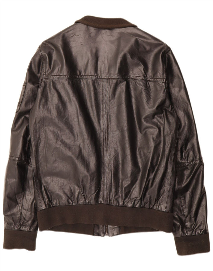 Vintage męska kurtka skórzana UK 38 średniej czarnej skóry