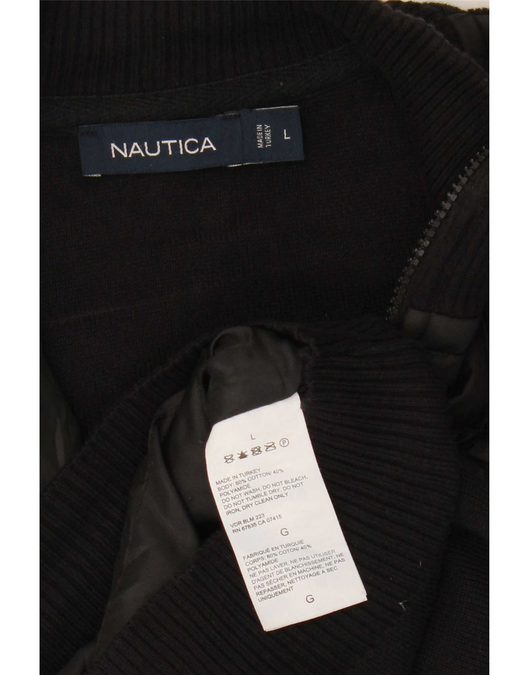 Męski sweter rozpinany Nautica, duży, czarny, bawełniany