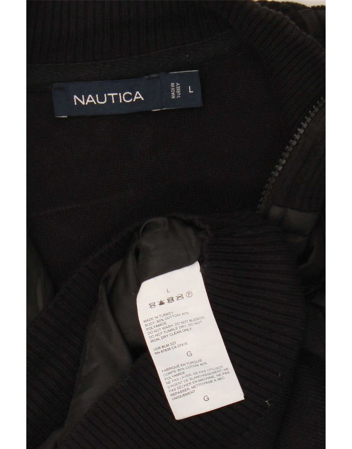 Męski sweter rozpinany Nautica, duży, czarny, bawełniany