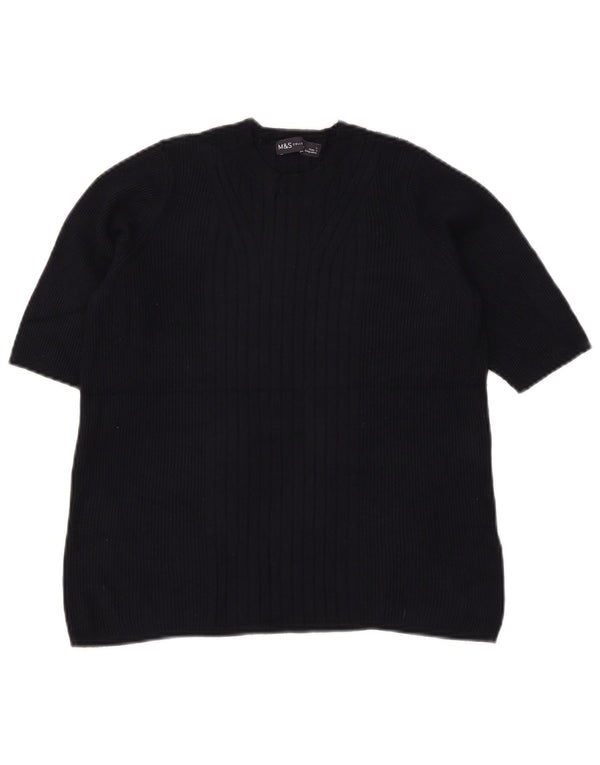 Sweter damski Marks & Spencer z okrągłym dekoltem, UK 14, duży, granatowy