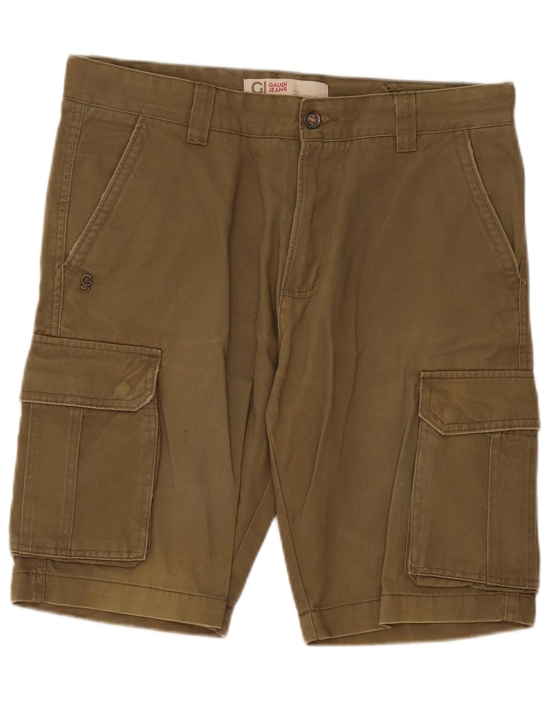 Męskie spodenki cargo Gaudi W34, duże, bawełniane w kolorze khaki