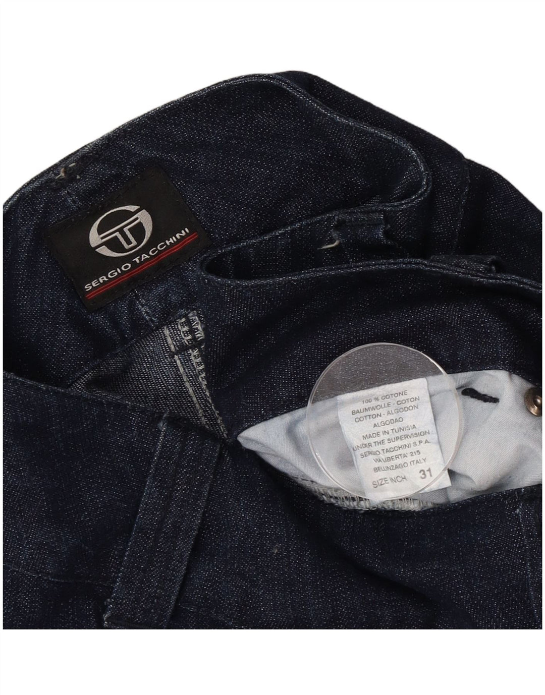 Damskie proste dżinsy Sergio Tacchini W31 L30 Granatowa bawełna