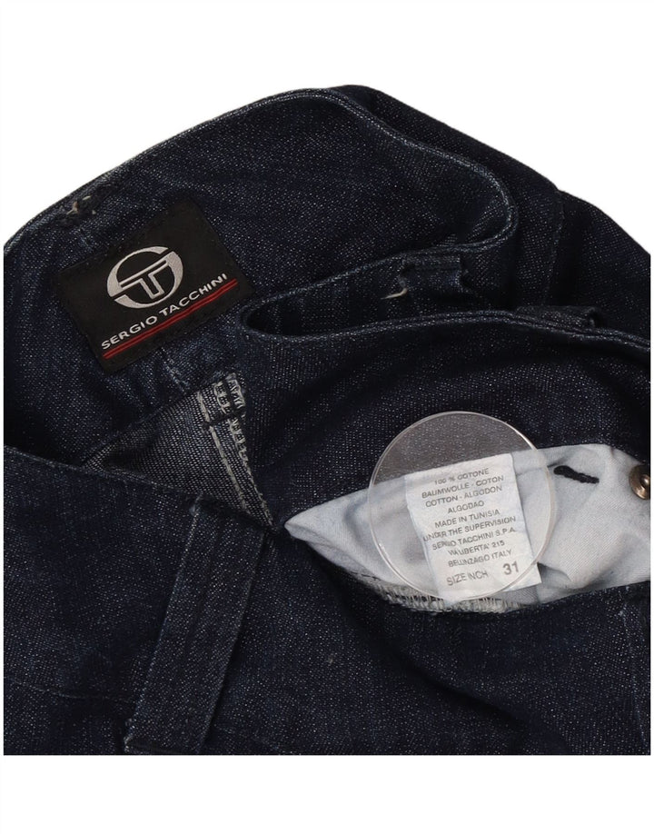 Damskie proste dżinsy Sergio Tacchini W31 L30 Granatowa bawełna