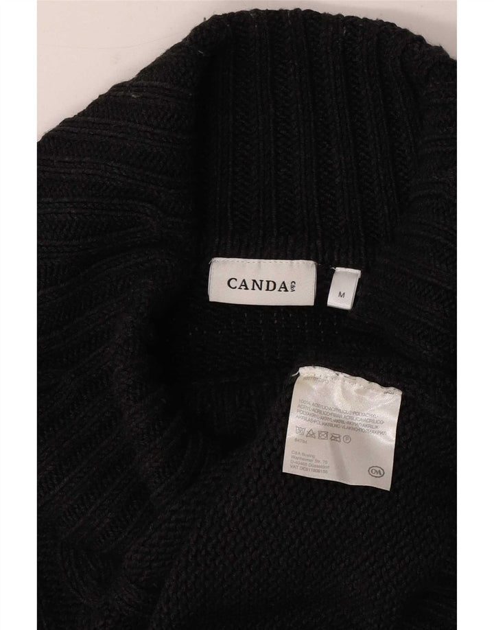 Damski sweter z wywijanym dekoltem Canda UK 14 Średni czarny akryl