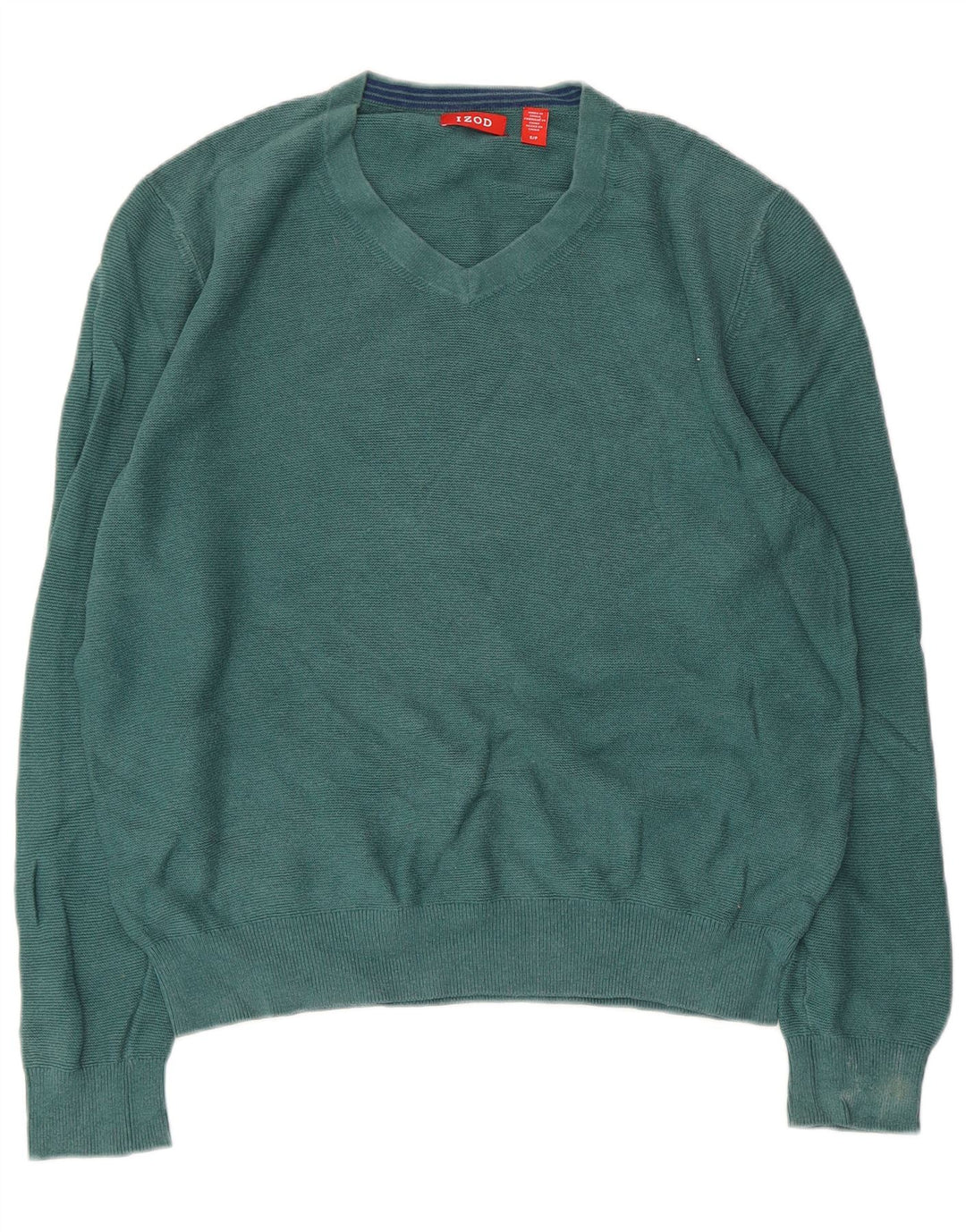 Damski sweter oversize IZOD z dekoltem w kształcie litery V, UK 10, mały zielony
