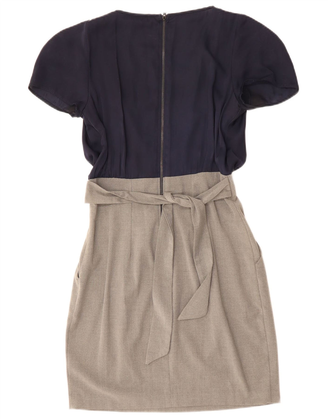 Damska sukienka kopertowa CLOSET UK 10, mała, granatowa, z poliestru w blokach kolorów