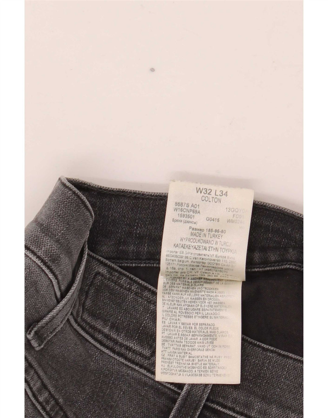 Męskie jeansy Wrangler Colton Slim W32 L34 Szara bawełna