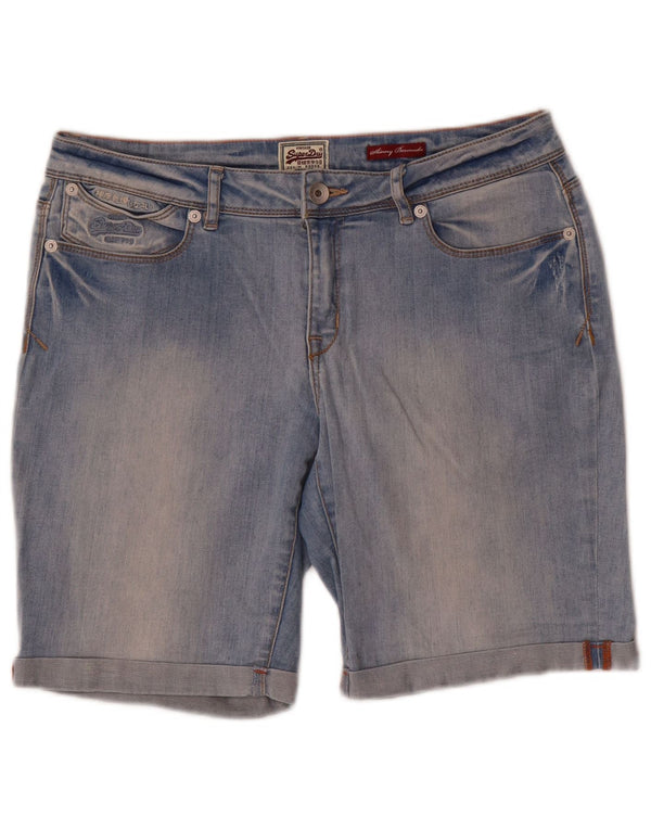 Damskie spodenki jeansowe Superdry Bermudy W30 Średnioniebieskie, bawełniane