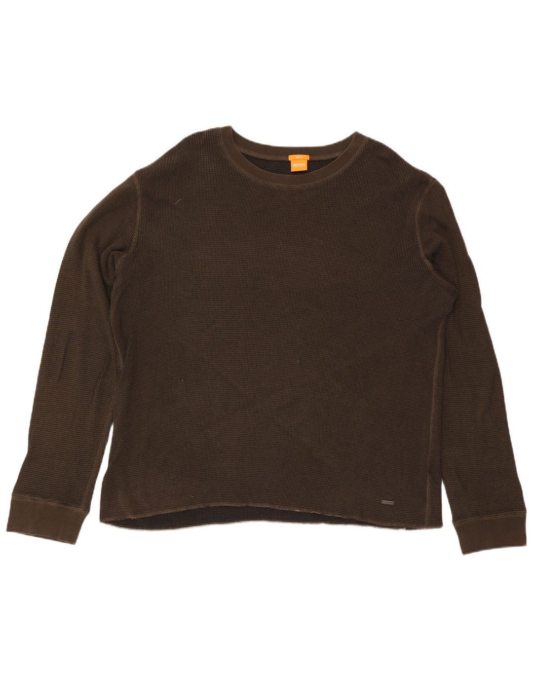 Męski top z długim rękawem Hugo Boss 3XL, brązowa bawełna