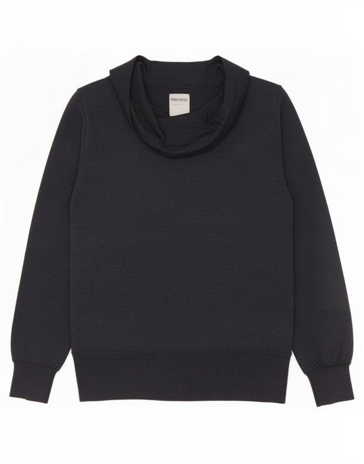 Marks & Spencer Damski sweter z golfem UK 14, duży, szary poliamid