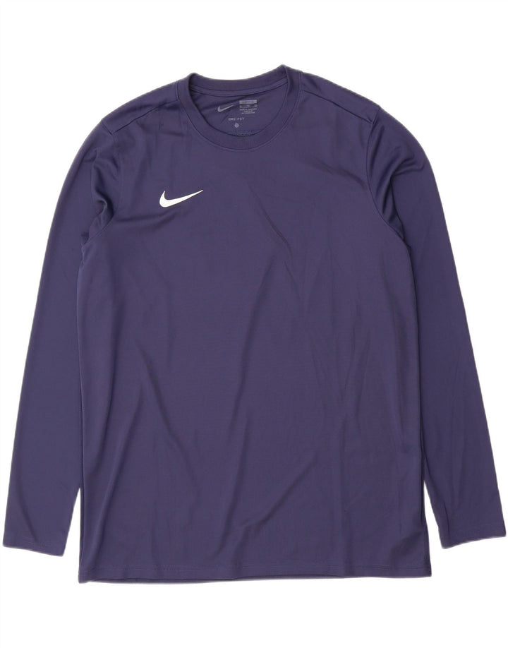 Męska koszulka Nike Dri Fit Slim Fit z długim rękawem XL, granatowa, poliestrowa